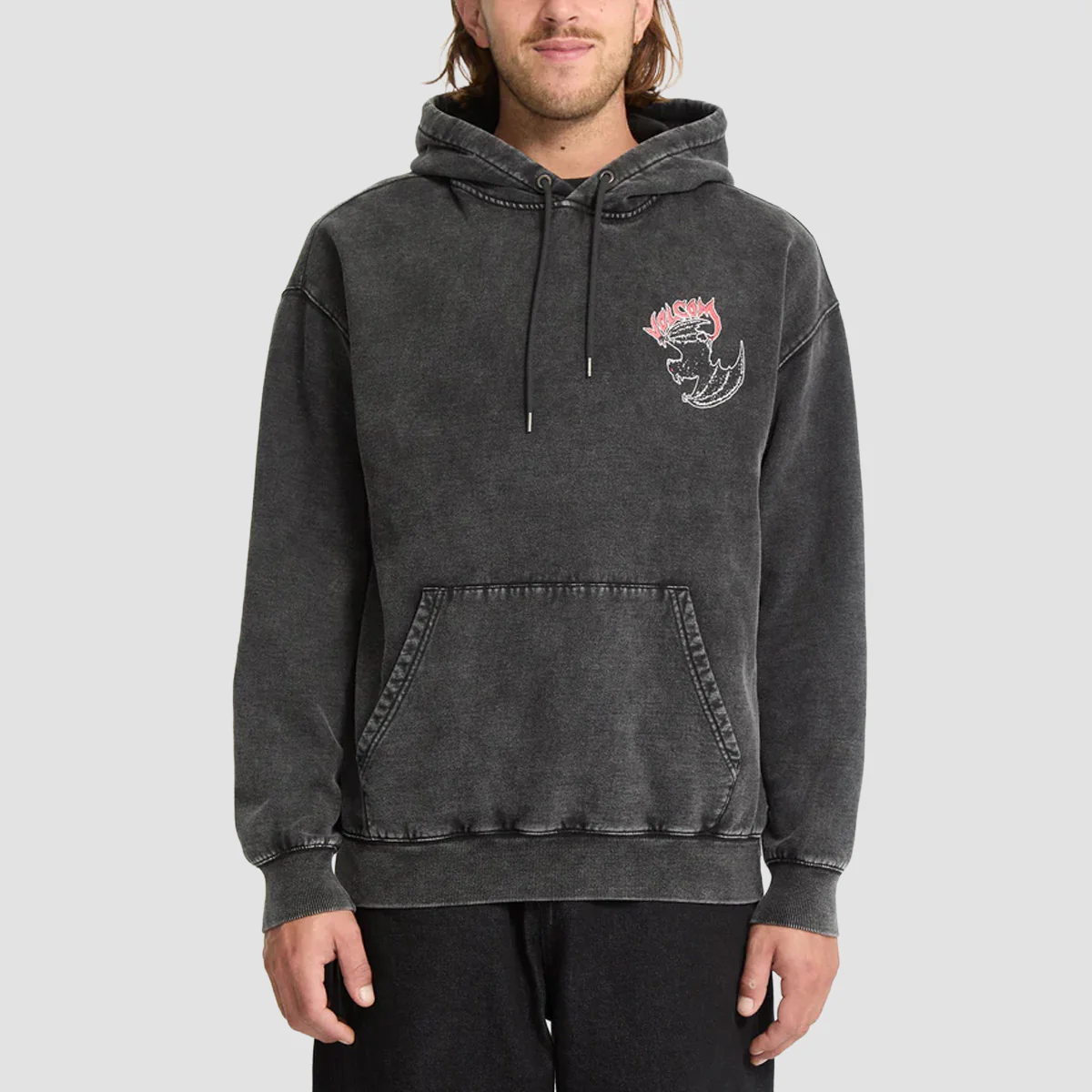 Volcom Nightwasher Pullover Hoodie Light Acid Black - Image 2
