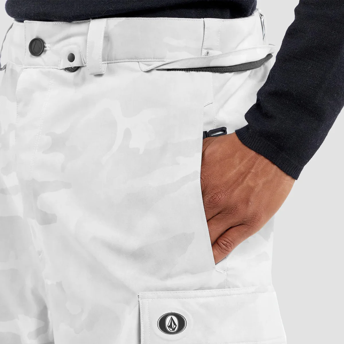 Volcom NWRK Baggy Snow Pants White Camo - Image 3