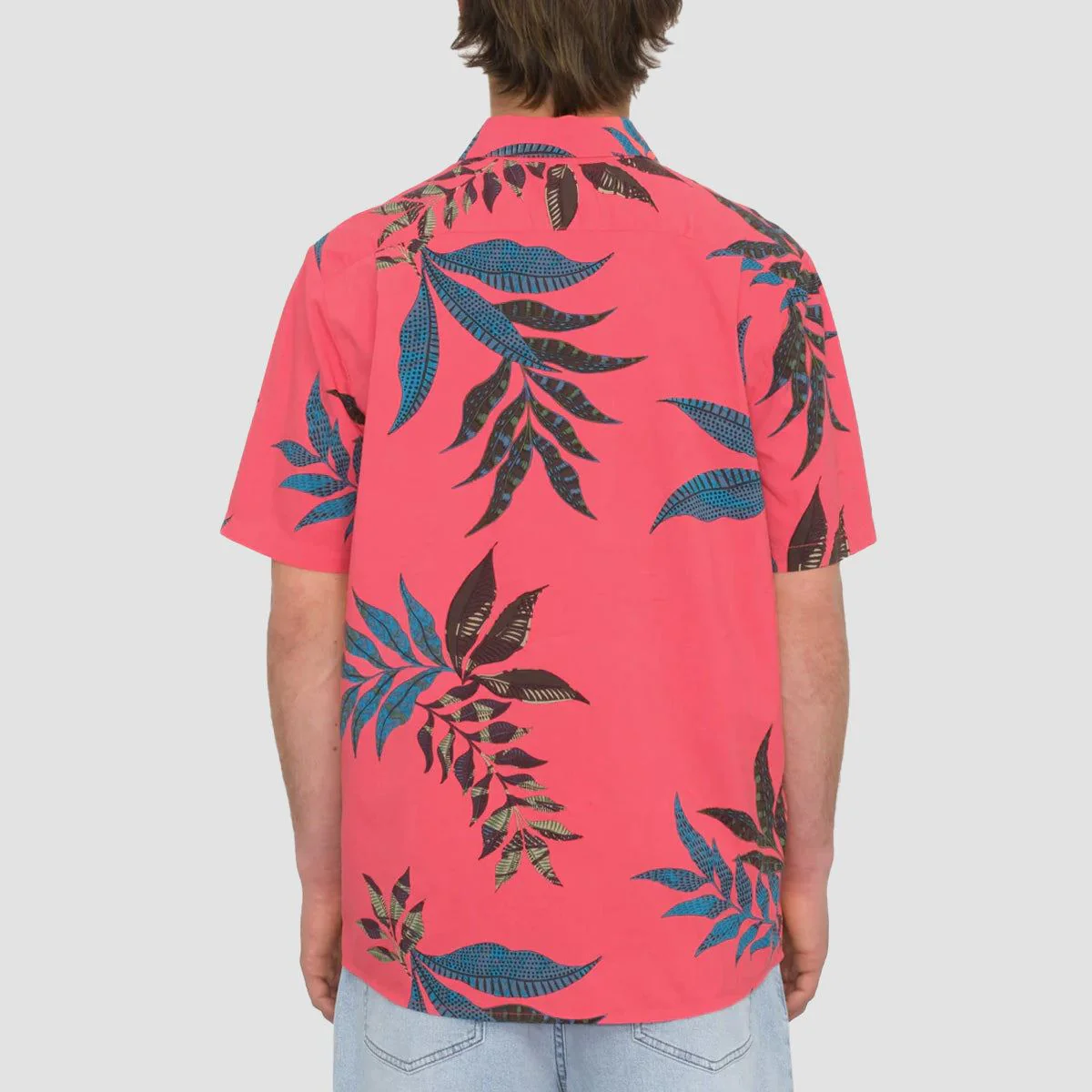 Volcom Paradiso Floral Short Sleeve Shirt Washed Ruby - Image 2