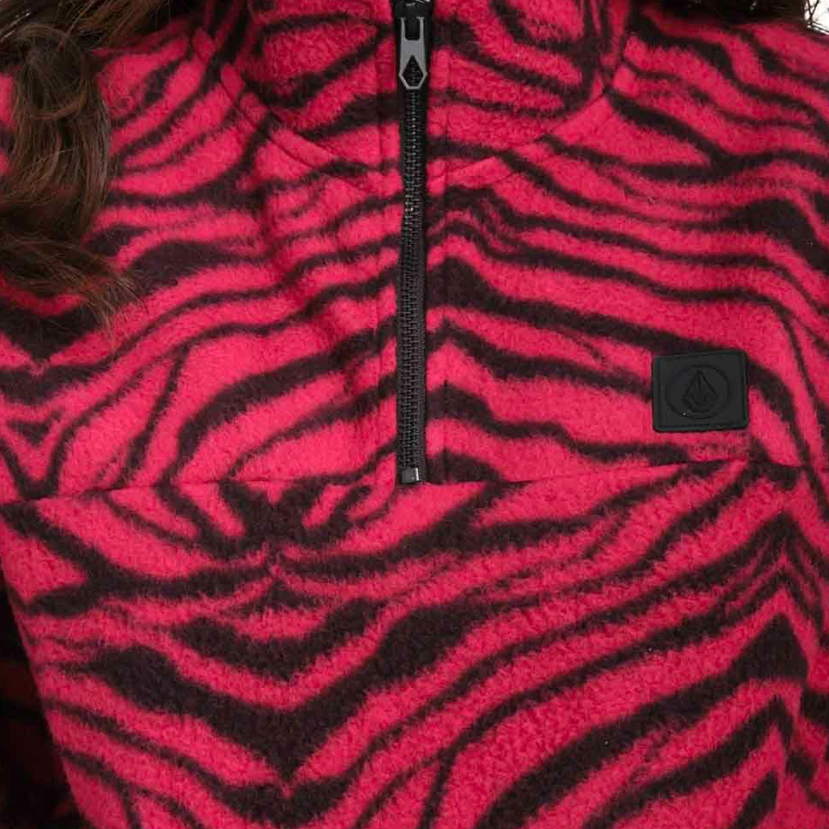 Volcom Pheelin It Mock Neck Sweatshirt Wine - Womens - Image 3