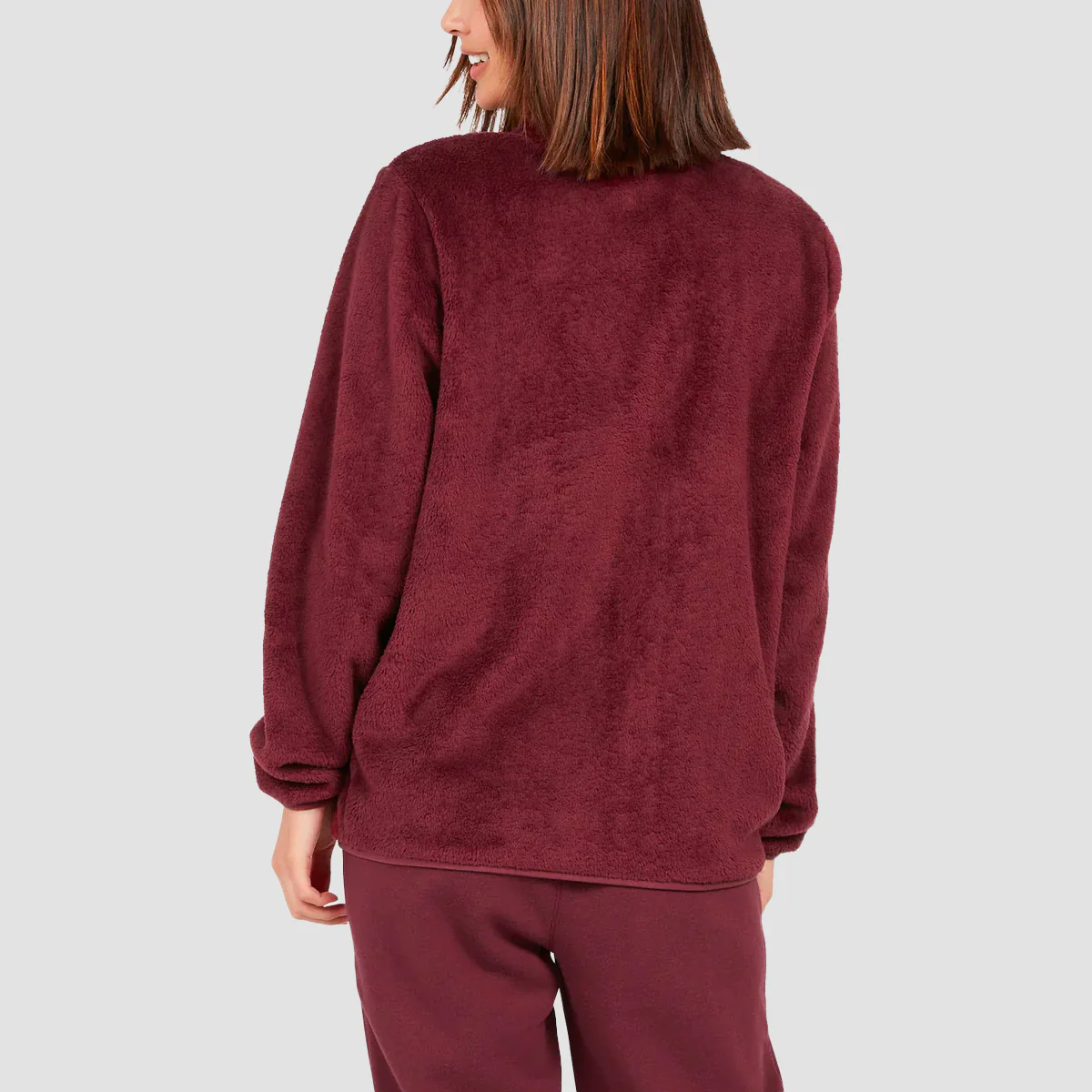 Volcom Pheelin Phuzzy Zip Sweater Burgundy - Womens - Image 2