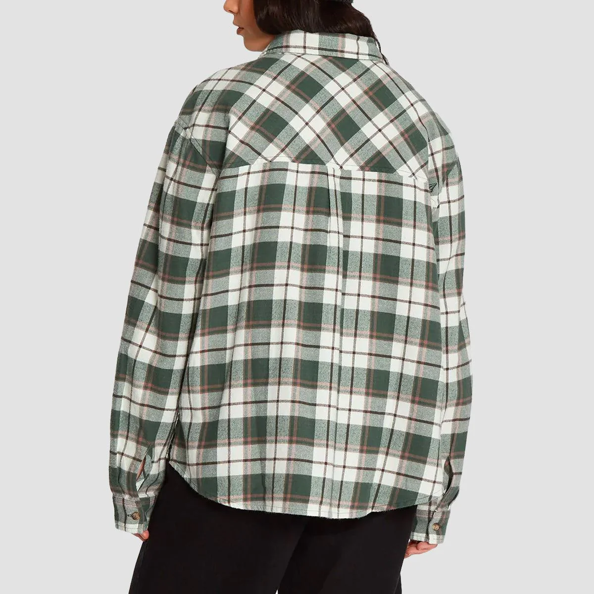 Volcom Plaid To Meet U Earth Tripper Longsleeve Shirt Dark Pine - Womens - Image 2