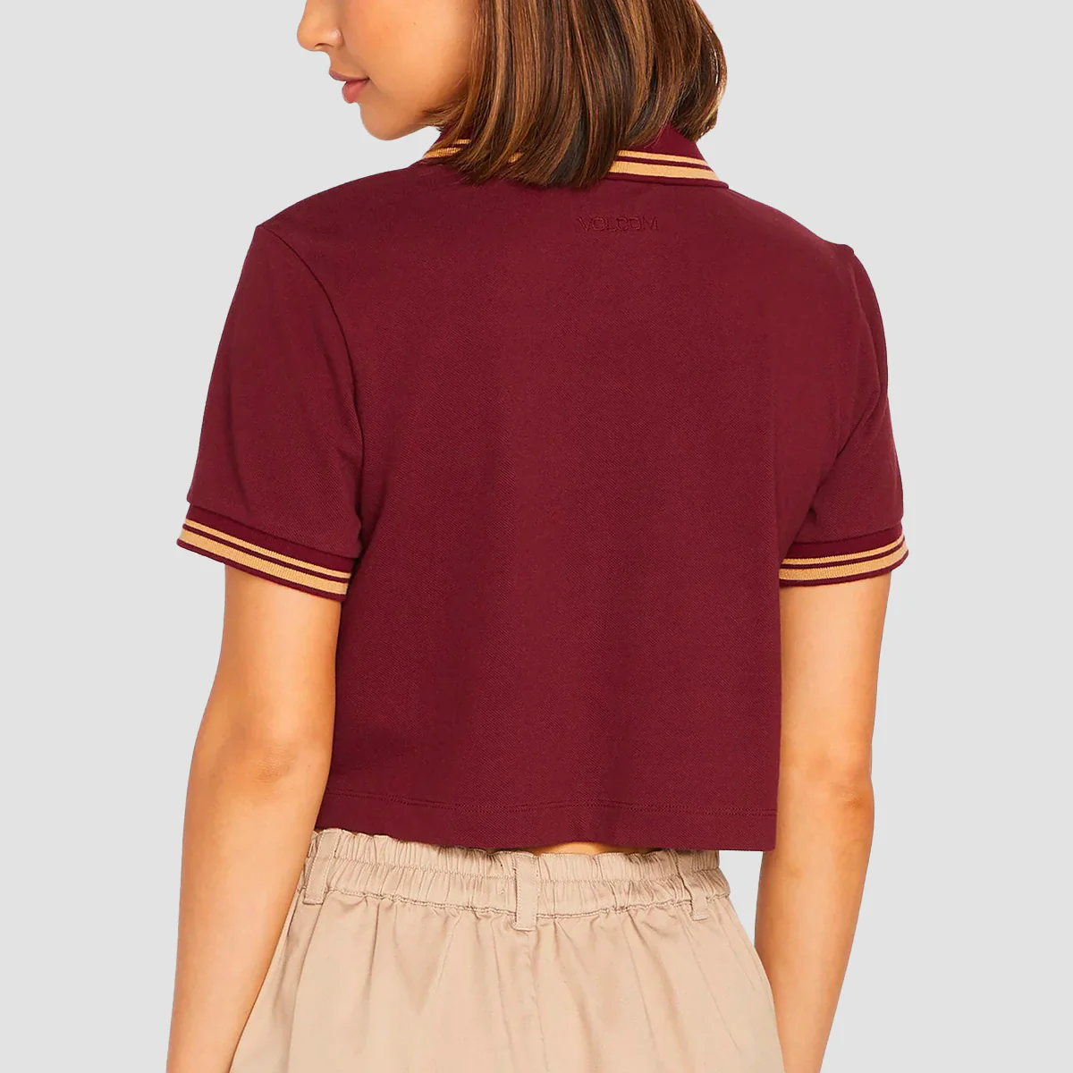 Volcom Poolup Polo Shirt Burgundy - Womens - Image 2