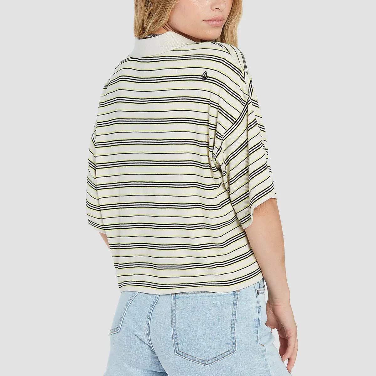 Volcom Popztone Short Sleeve Polo Shirt Bone - Womens - Image 2