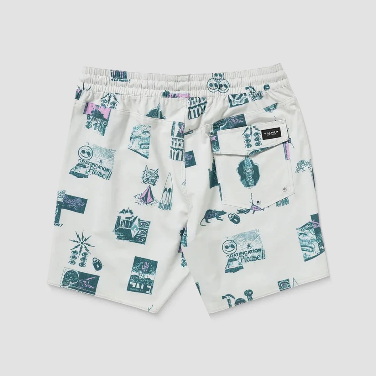Volcom Psyche Cotton Trunk 17" Boardshorts Stone - Image 2