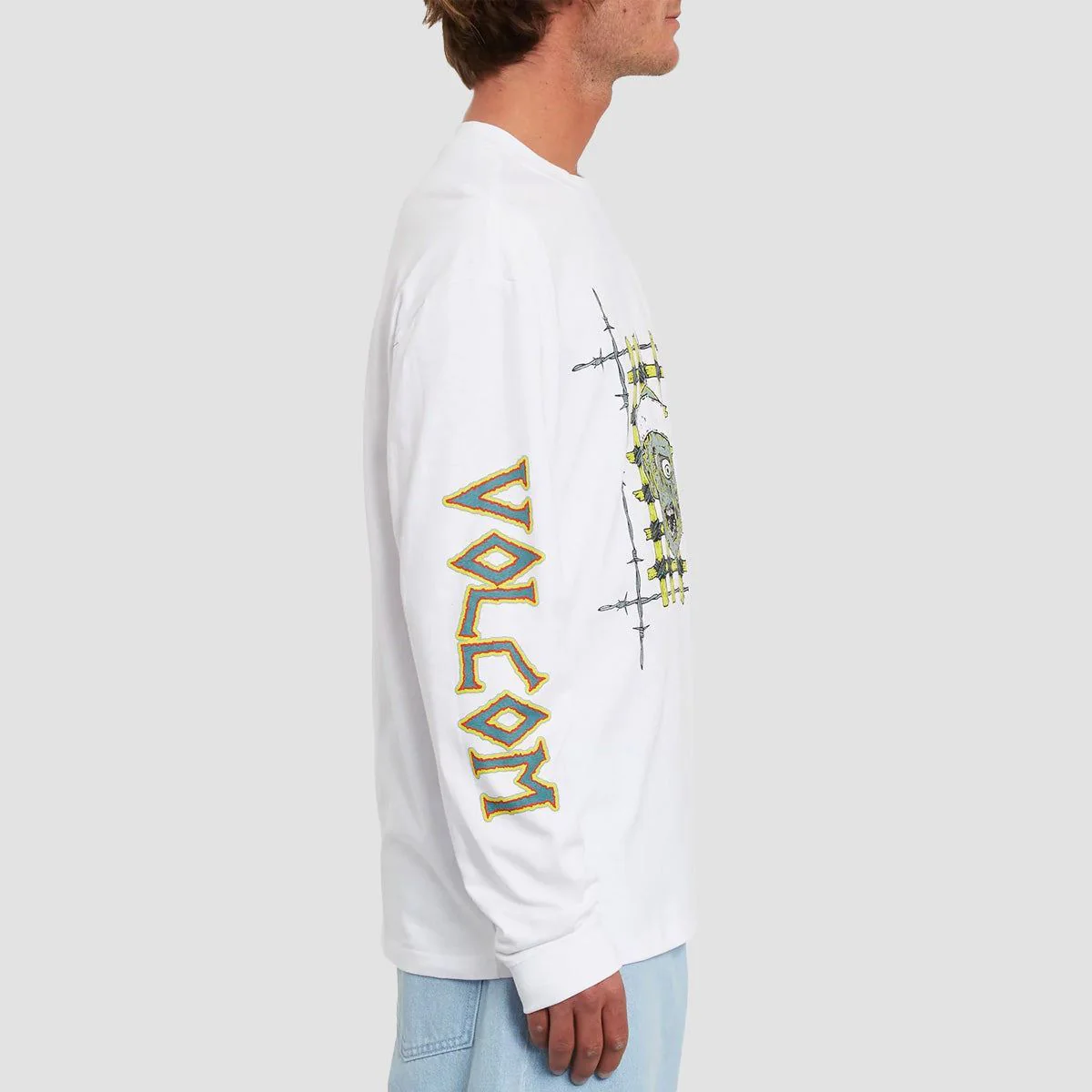 Volcom Richard French FA Loose Fit Longsleeve T-Shirt White - Image 2