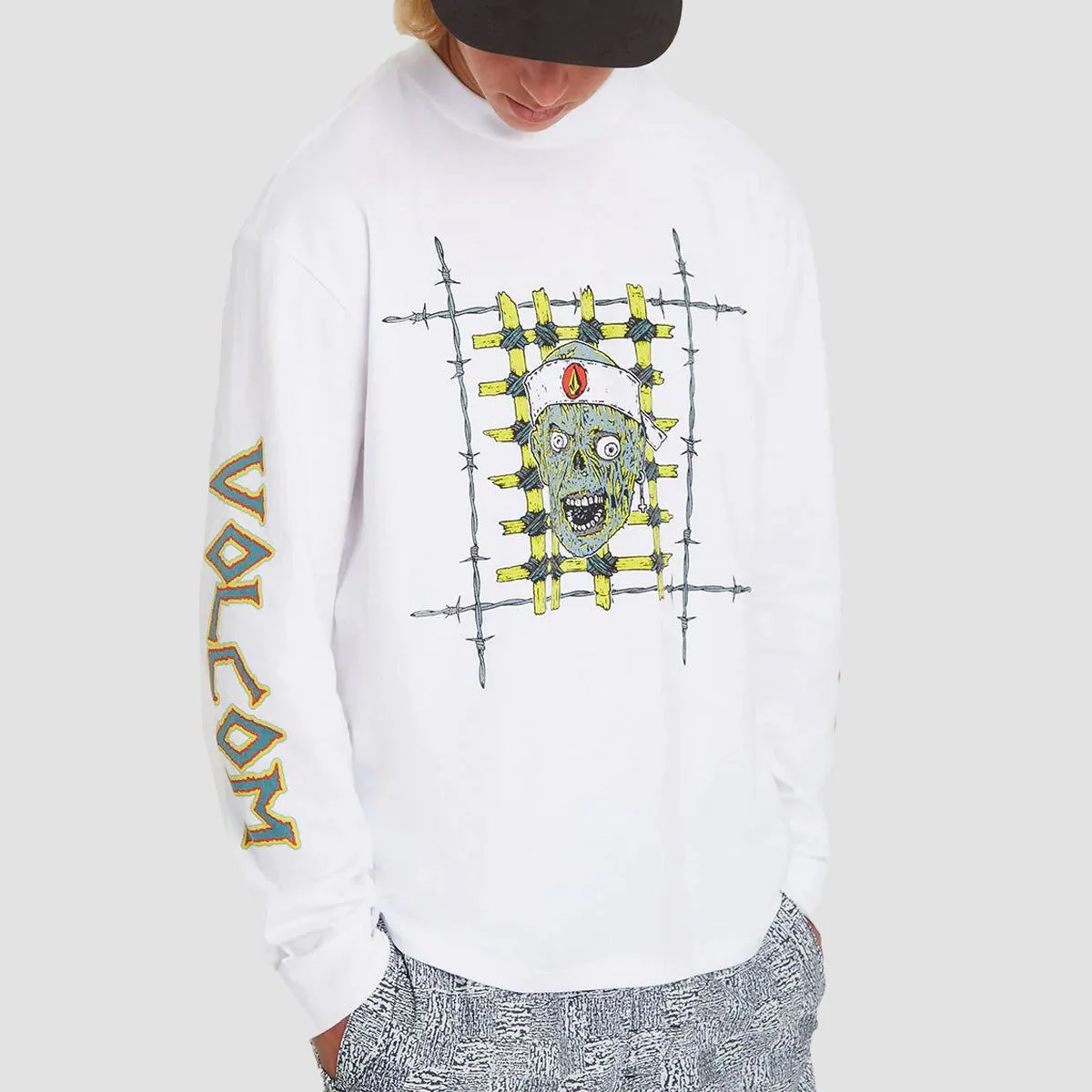 Volcom Richard French FA Loose Fit Longsleeve T-Shirt White - Image 4