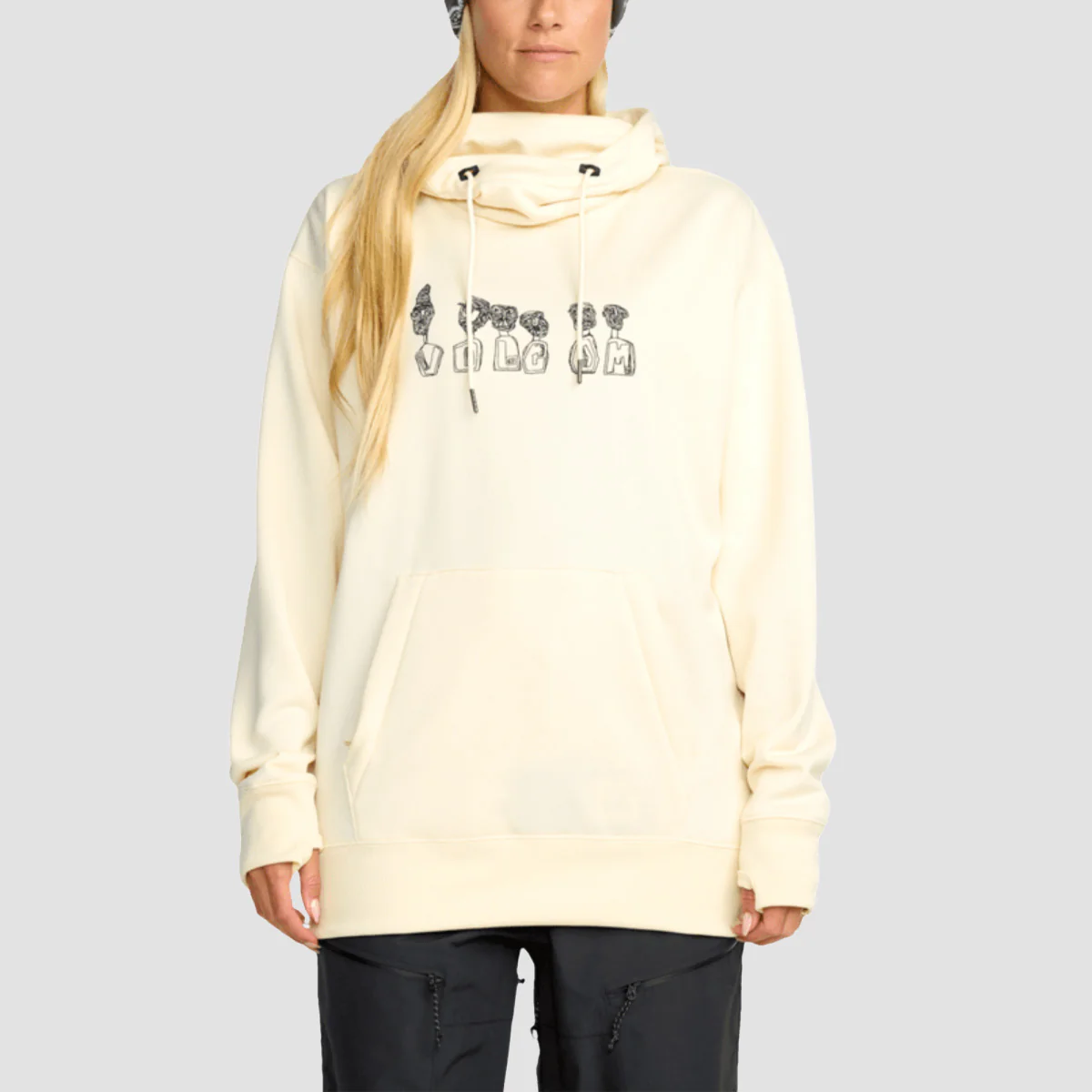 Volcom Riding Hydro Snow Pullover Hoodie Bone - Womens