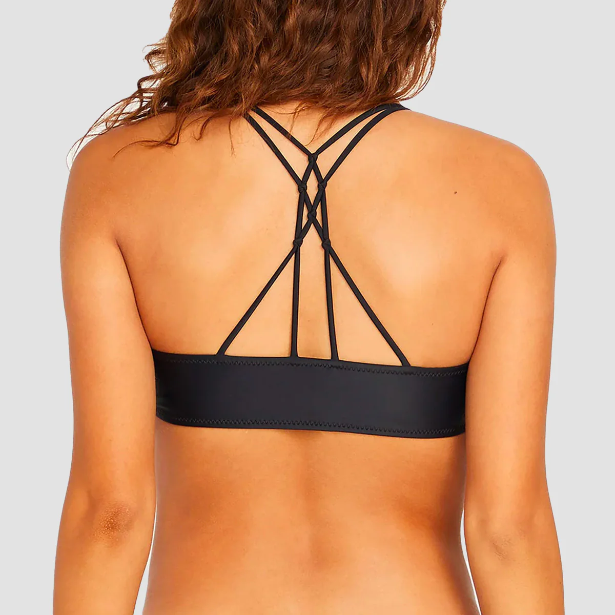 Volcom Simply Solid Vneck Bikini Top Black - Womens - Image 2
