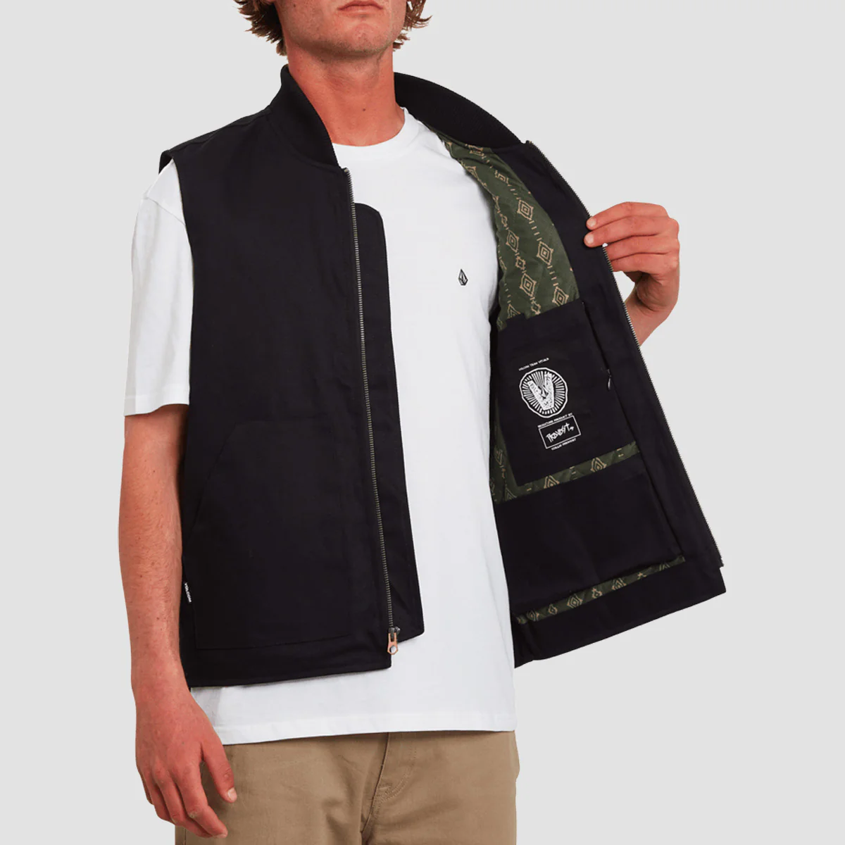 Volcom Skate Vitals C Provost Vest Jacket Black - Image 3