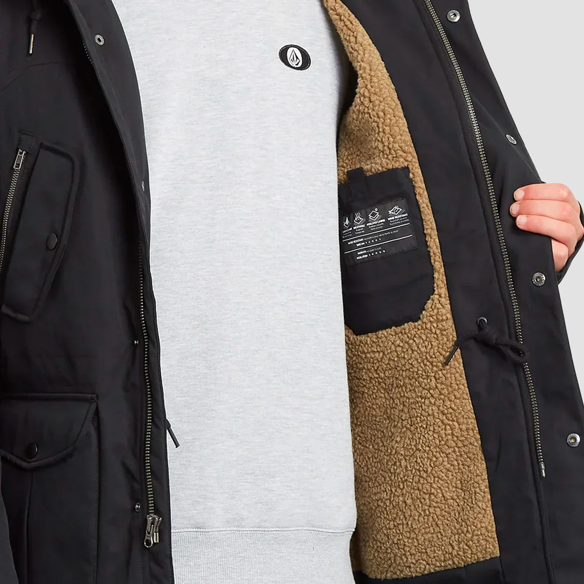 Volcom Starget 5K Parka Jacket Black - Image 3