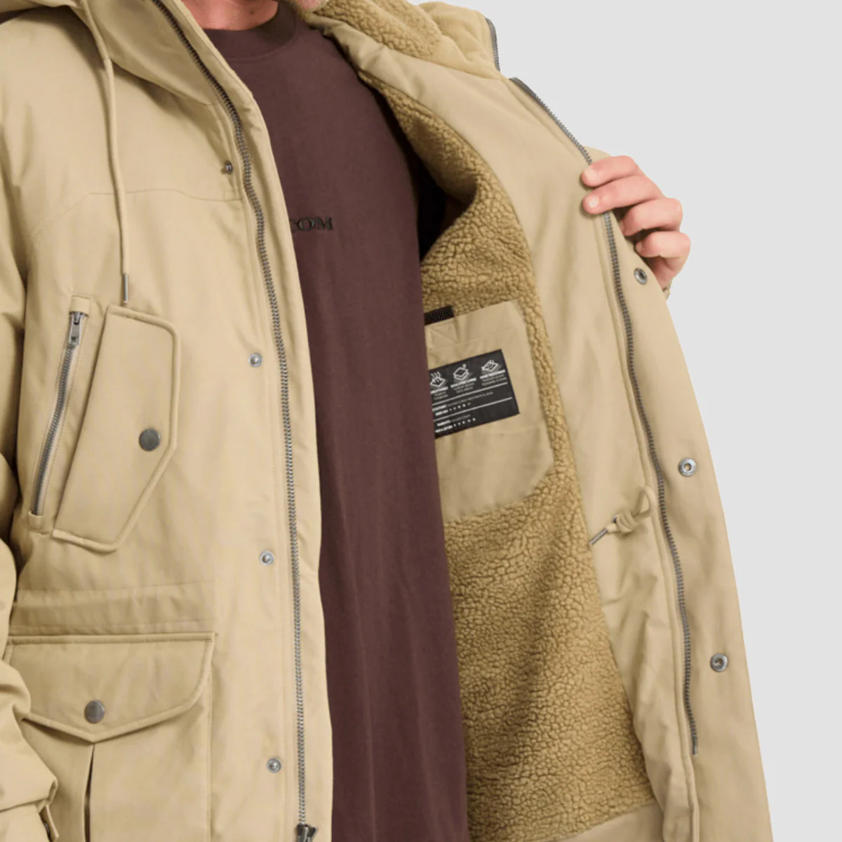Volcom Starget 5K Parka Jacket Khaki - Image 3