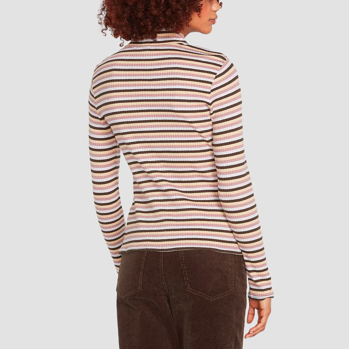 Volcom Stone Checked Longsleeve T-Shirt Espresso - Womens - Image 2