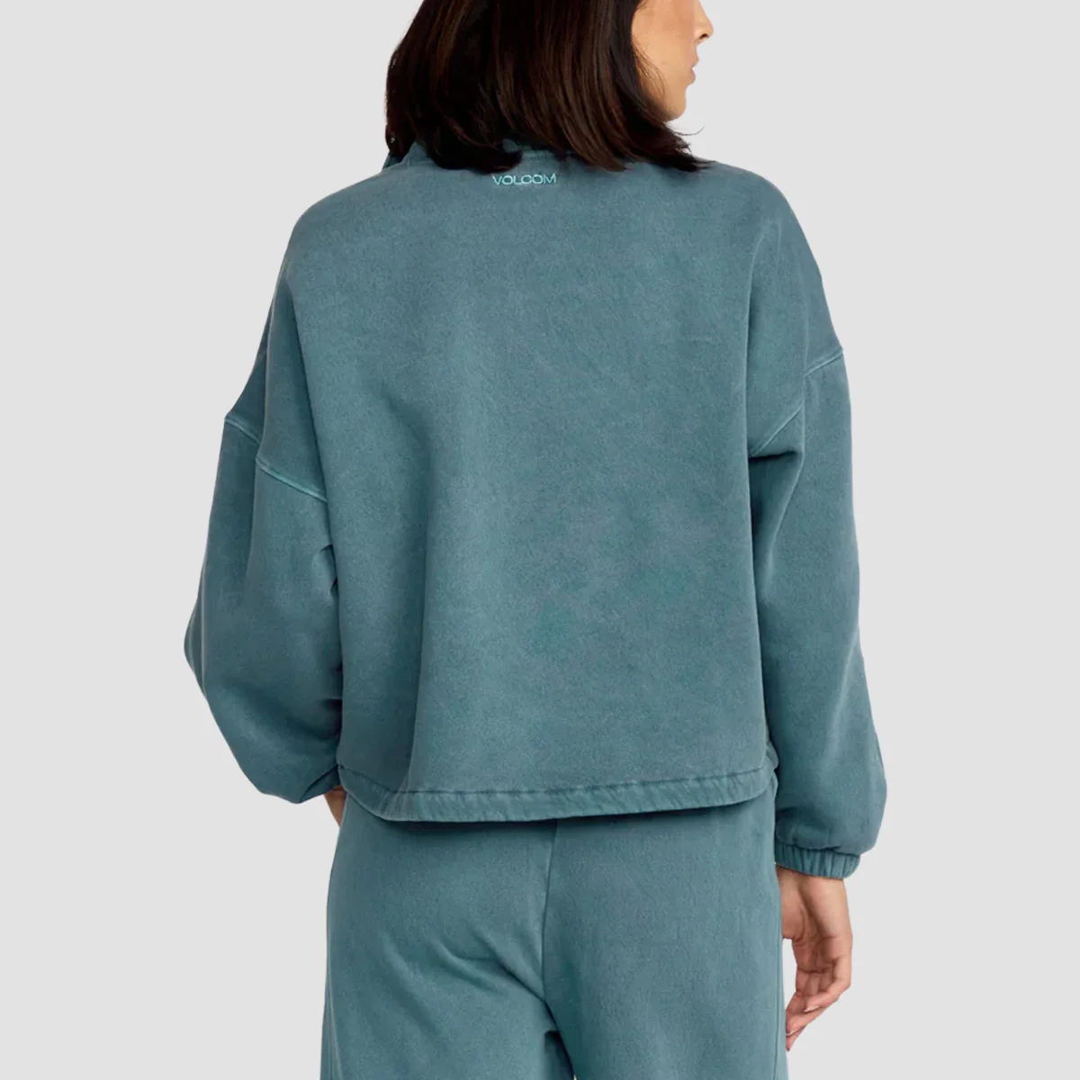 Volcom Stone Soft Quarter Zip Sweatshirt Emerald Green - Womens - Image 2