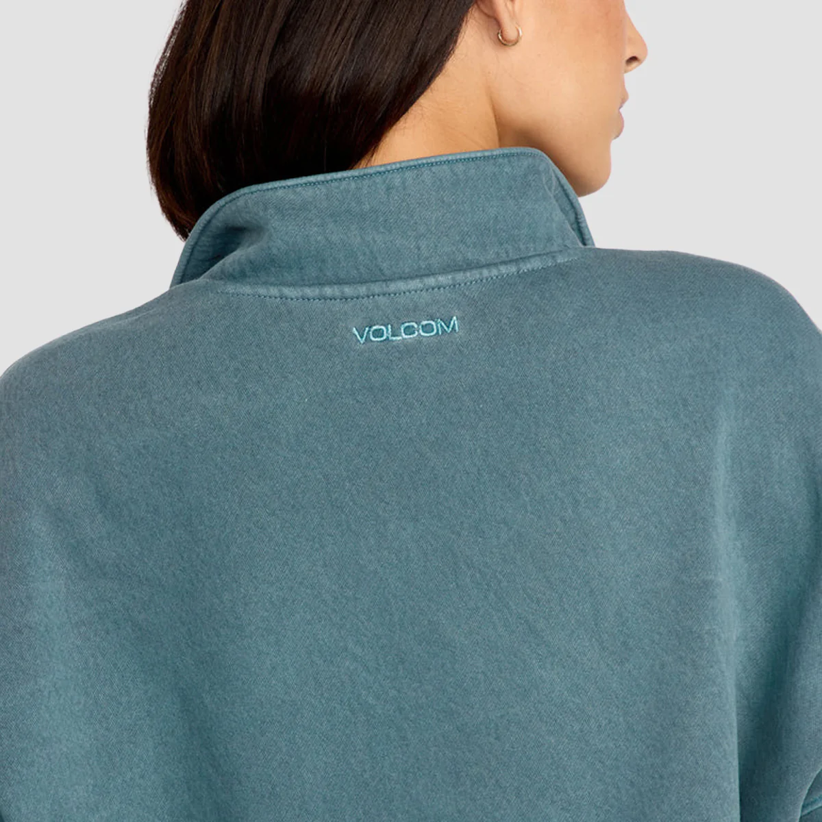 Volcom Stone Soft Quarter Zip Sweatshirt Emerald Green - Womens - Image 3