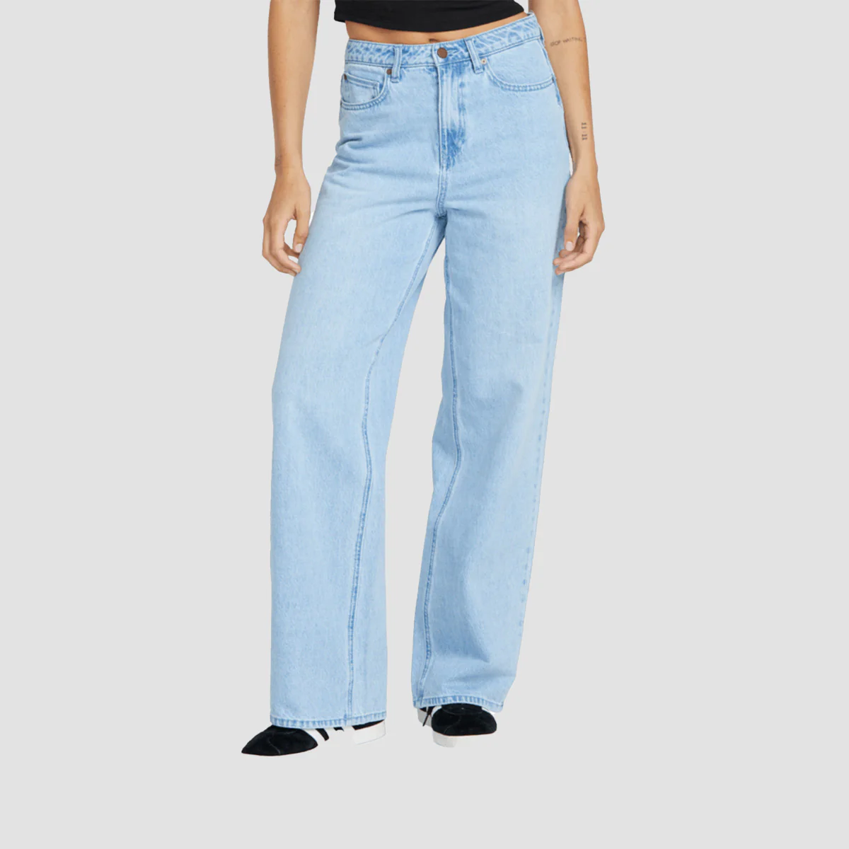 Volcom Stoned High Rise BF Jeans Blue Bird - Womens