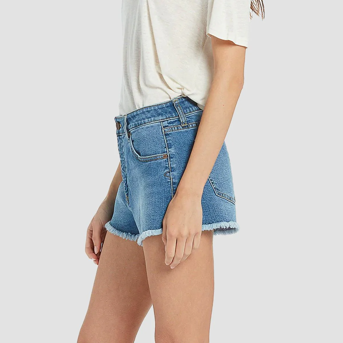 Volcom Stoney Stretch Denim Short Jasper Blue - Womens - Image 3