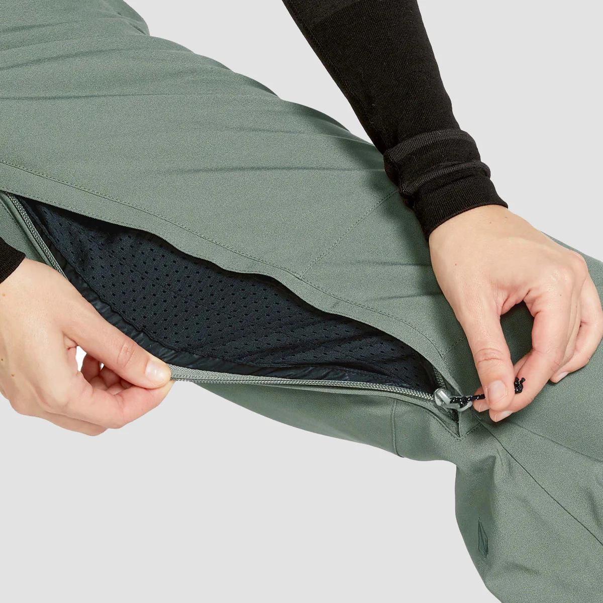 Volcom Swift 15K Bib Overall Snow Pants Lichen Green - Womens - Image 4