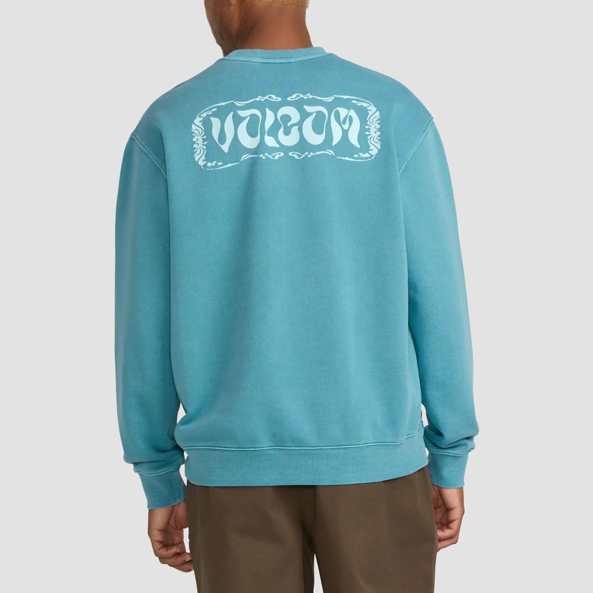 Volcom Terry Stoned Crew Sweatshirt Used Blue - Image 2
