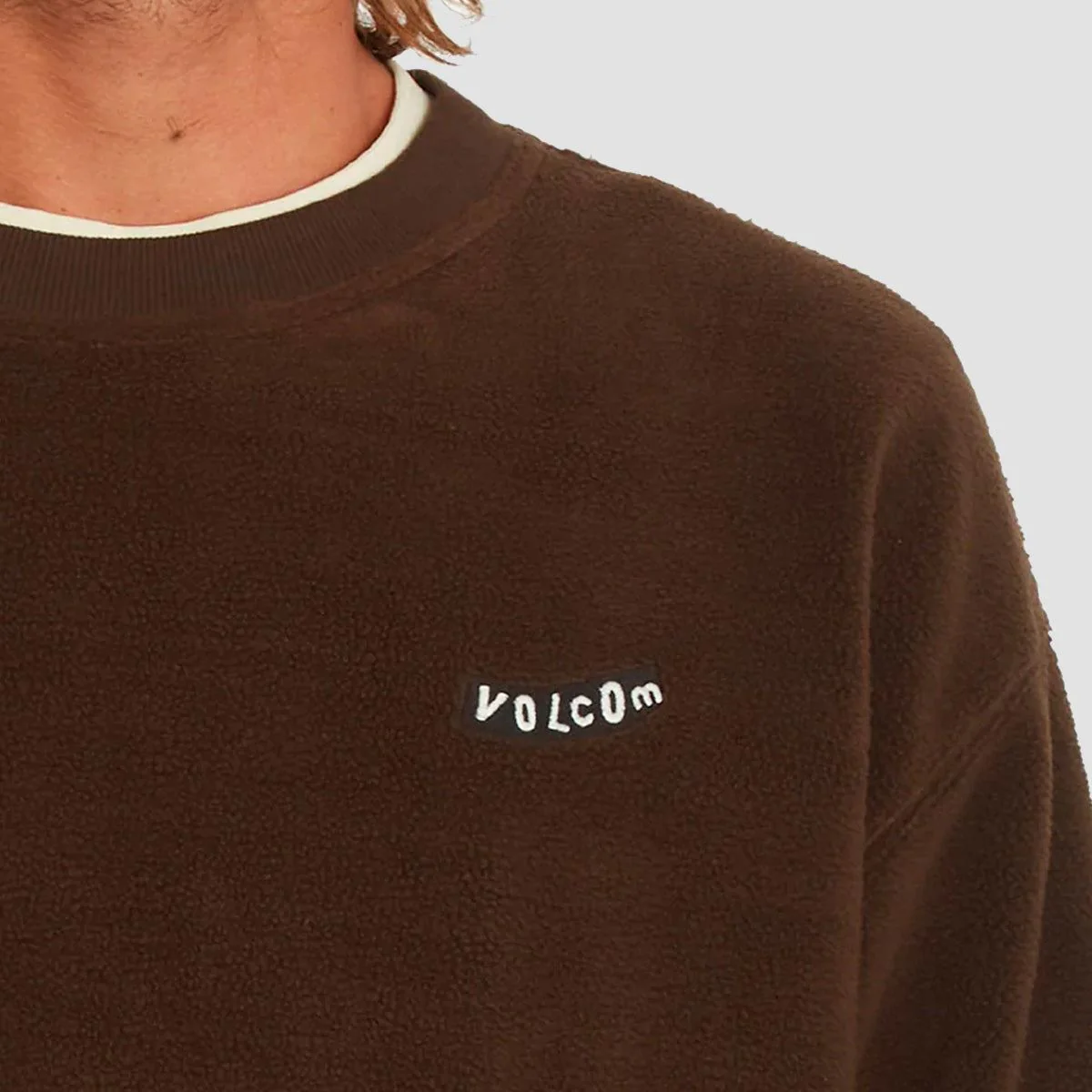 Volcom Too Kool LSE Crew Sweat Dark Brown - Image 2