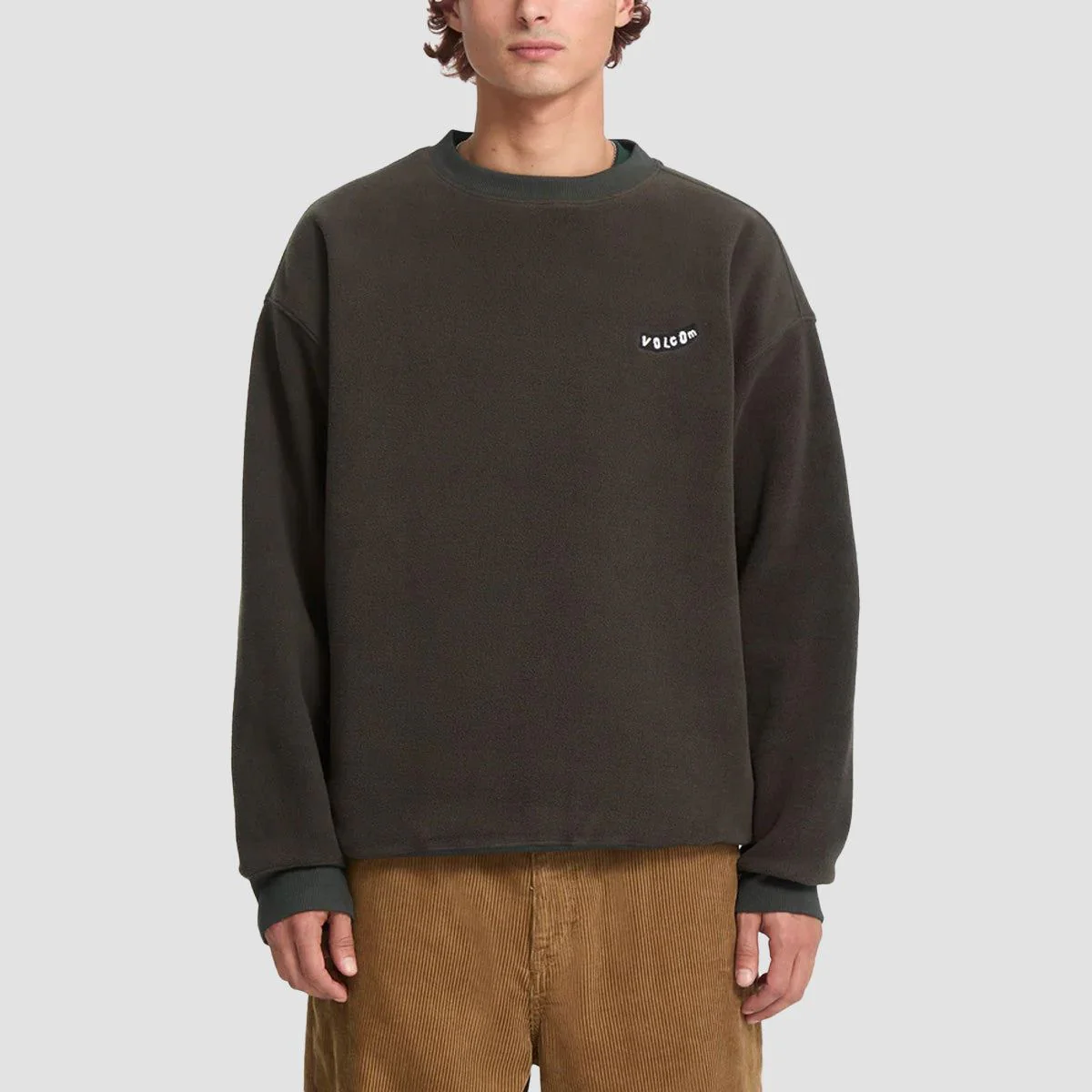 Volcom Too Kool LSE Crew Sweatshirt Rinsed Black