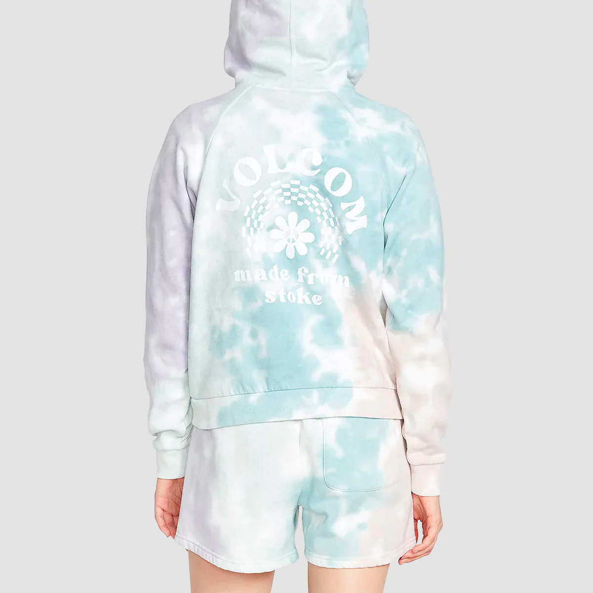 Volcom Truly Stokin Pullover Hoodie Stone Blue - Womens - Image 2