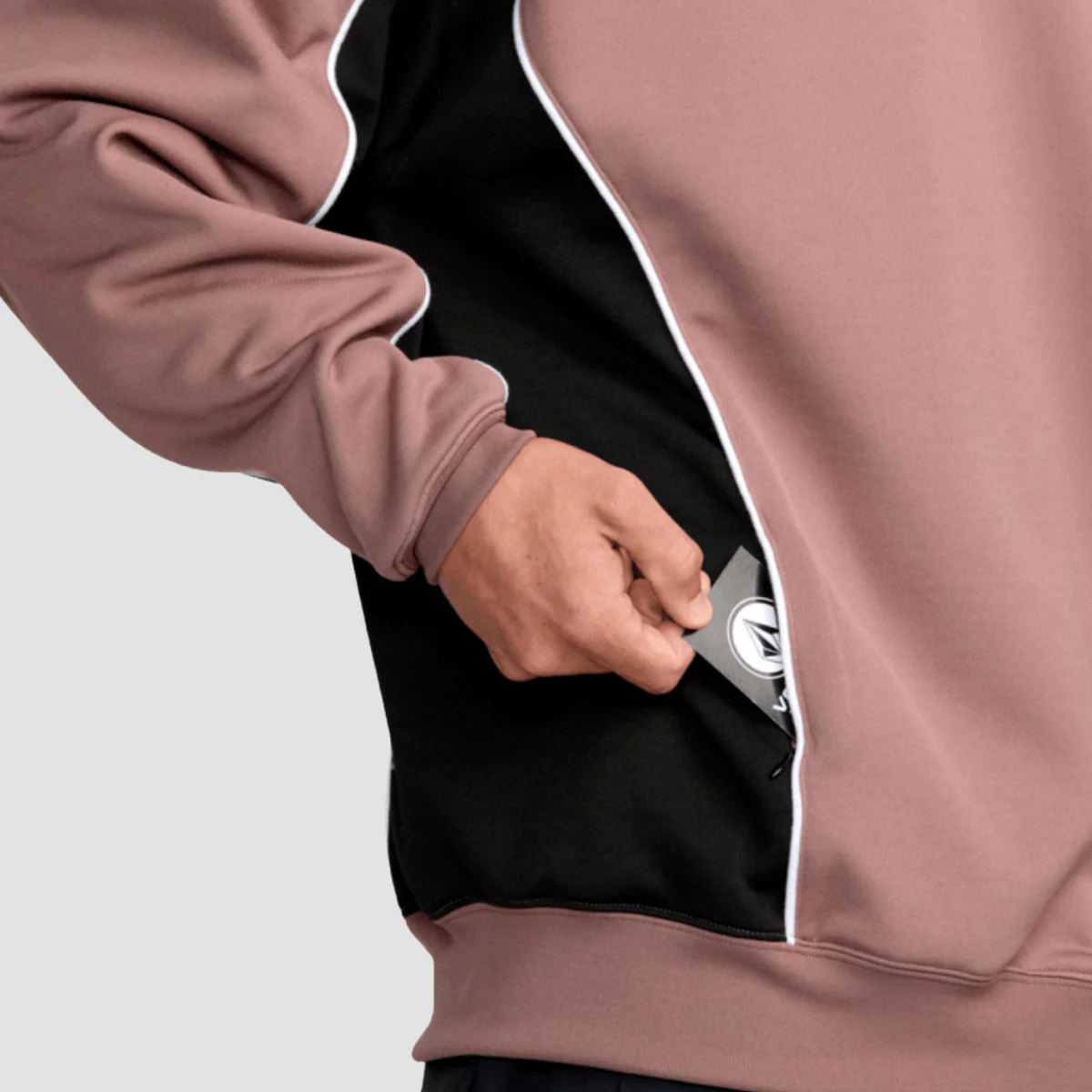 Volcom Vital Hydro Snow Pullover Hoodie Mauve - Image 3