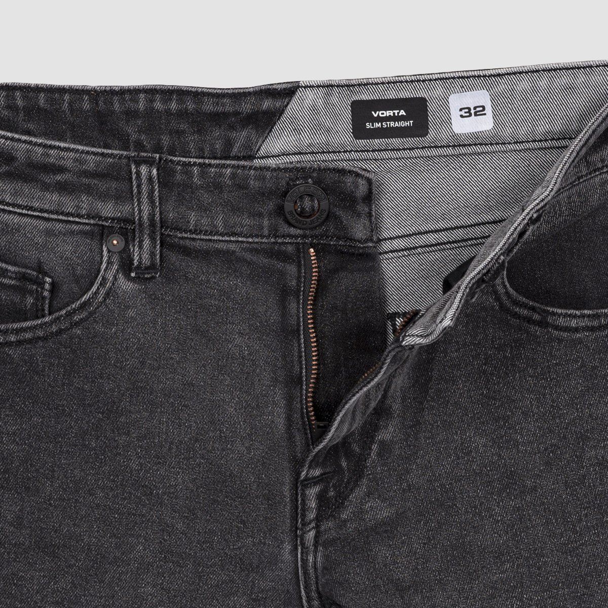 Volcom Vorta Slim Fit Jeans Light Acid Black - Image 3