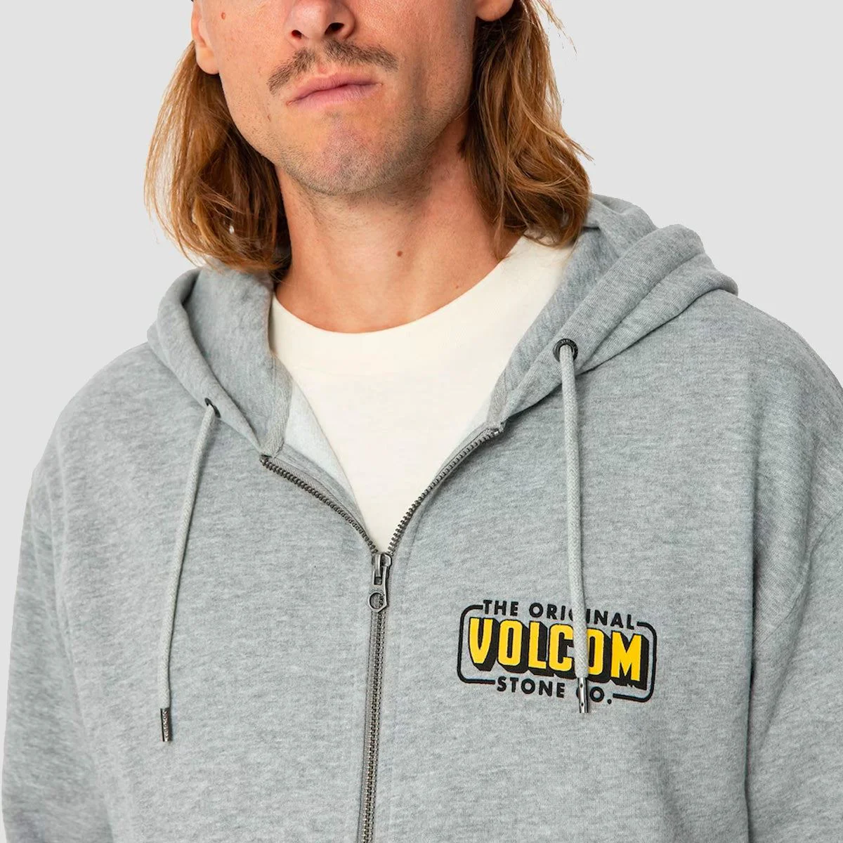 Volcom Watanite Zip Hoodie Heather Grey - Image 2