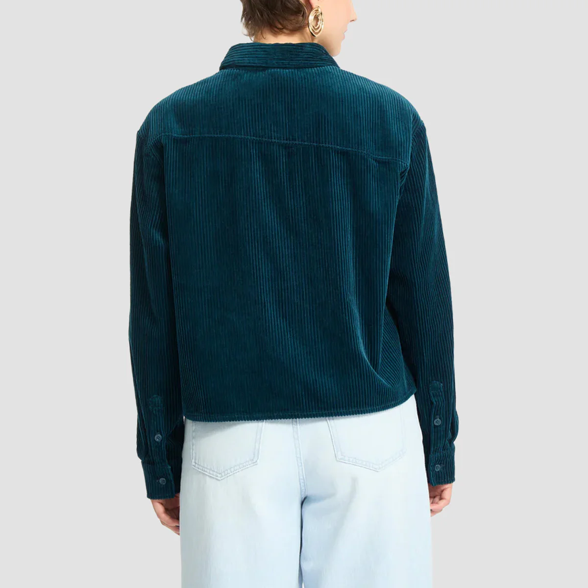 Volcom Weellow Longsleeve Cord Shirt Emerald Green - Womens - Image 2