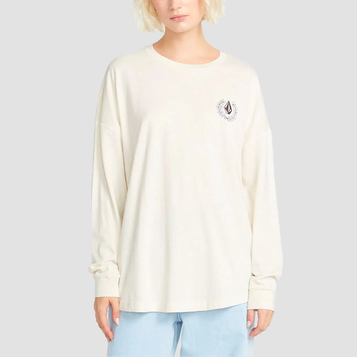 Volcom Werkin Doubles Longsleeve T-Shirt Cloud - Womens - Image 2