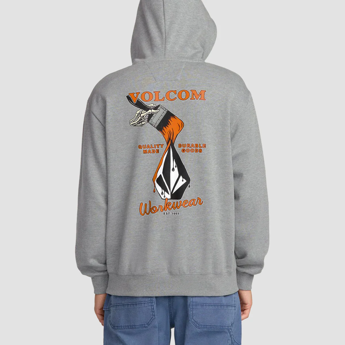 Volcom Workwear Pullover Hoodie Heather Grey - Image 2