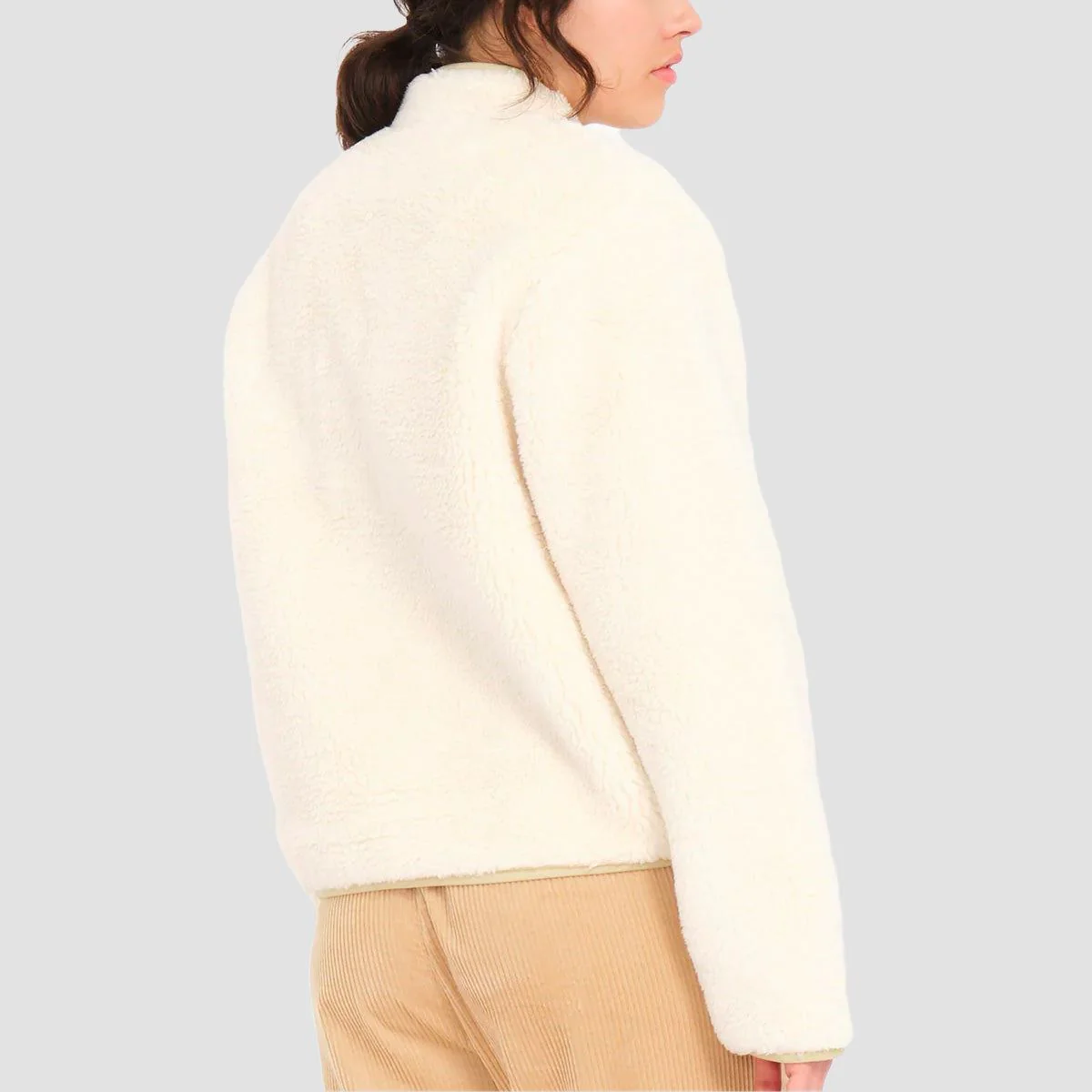 Volcom Wuzer Fuzzar Zip Sherpa Sweatshirt Cloud - Womens - Image 2