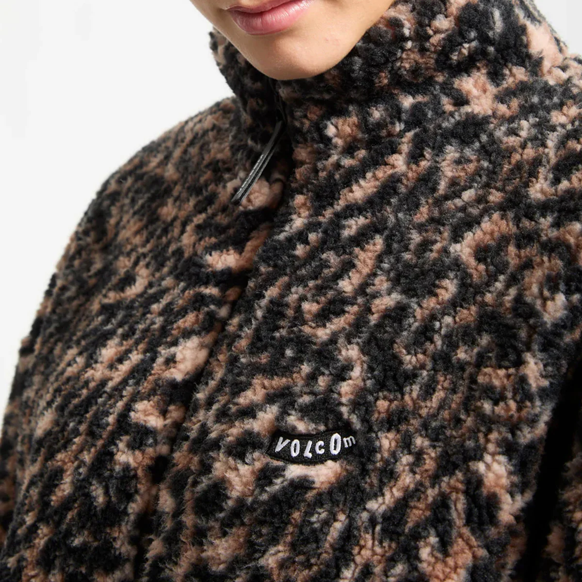 Volcom Wylding Out Sherpa Fleece Sweatshirt Animal Print - Womens - Image 3