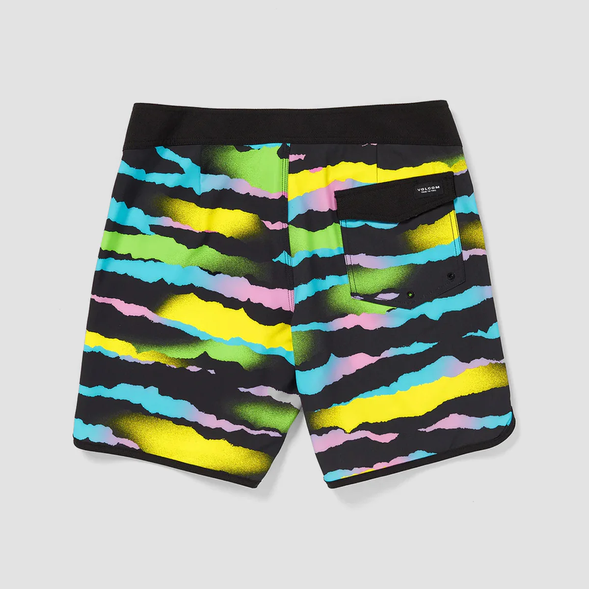 Volcom Zebra Shield Scallop Mod-Tech 18" Boardshorts Black - Image 2