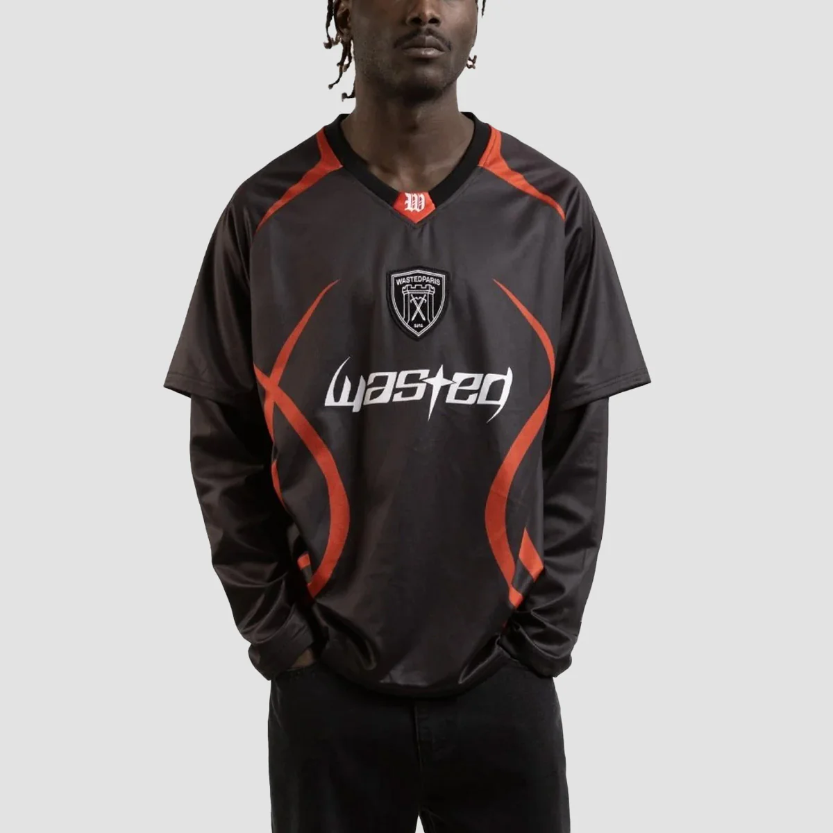 Wasted Paris Blade Football Jersey Longsleeve T-Shirt Black