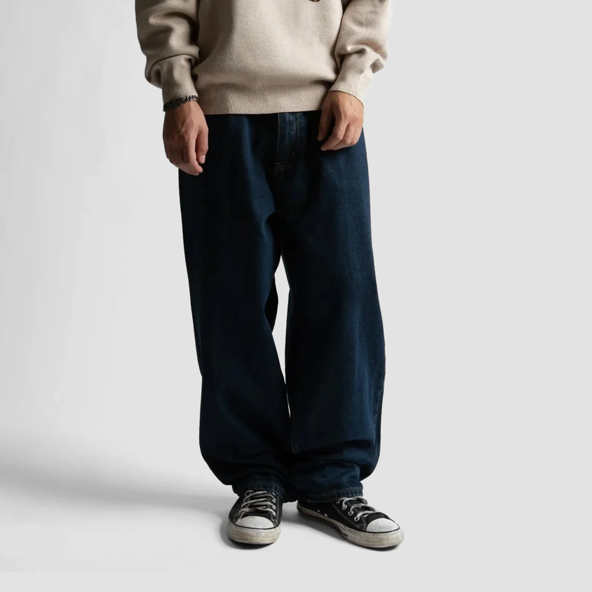 Wasted Paris Crest Casper Baggy Fit Jeans Raw Blue - Image 2