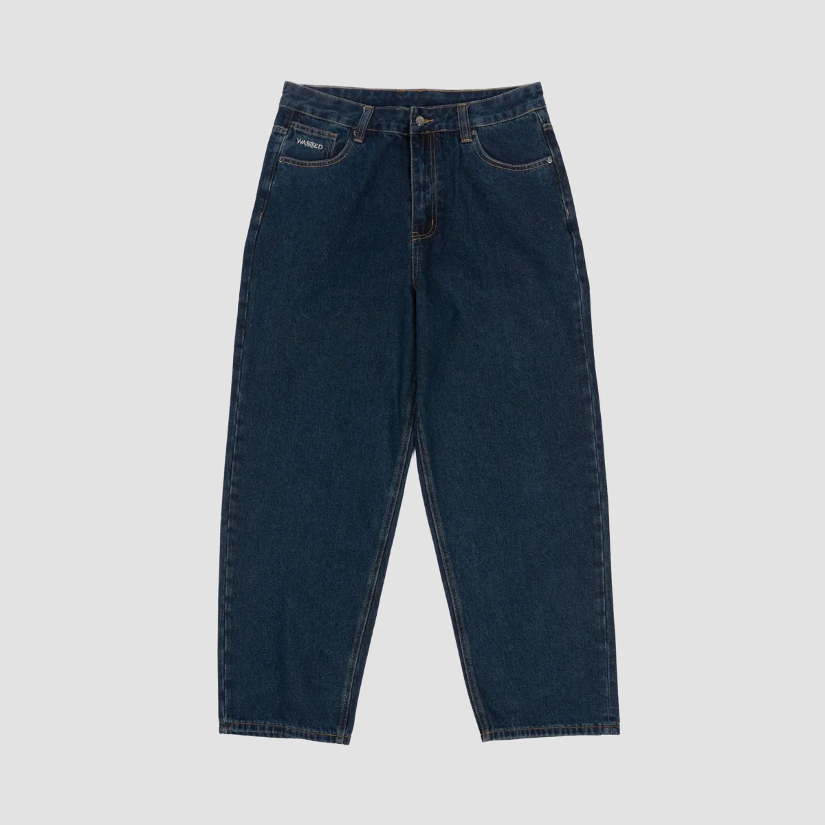 Wasted Paris Crest Casper Baggy Fit Jeans Raw Blue - Image 4