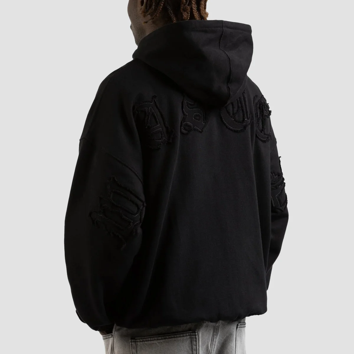Wasted Paris Kingdom Curve Destroy Boxy Zip Hoodie Black - Image 2