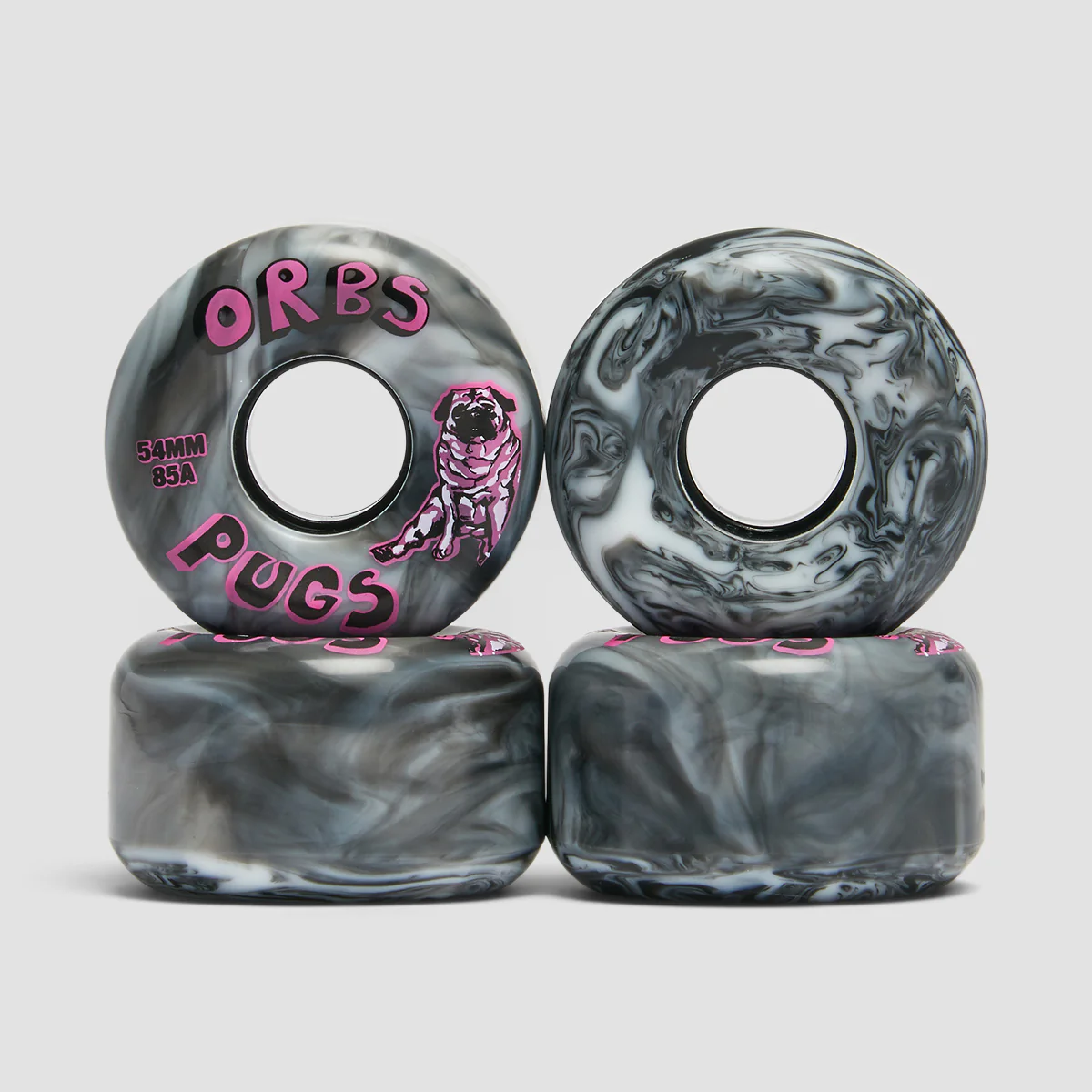 Welcome Orbs Pugs Swirls Conical 85A Wheels Black/White 54mm