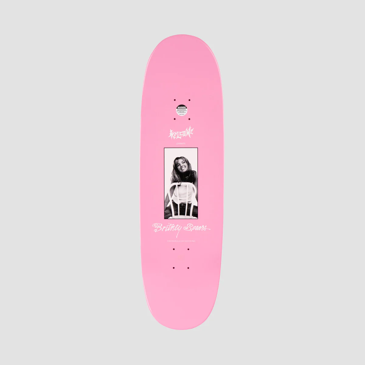 Welcome X Britney Sprears Baby One More Time On Boline 2.0 Skateboard Deck Pink Glitter - 9.5" - Image 2