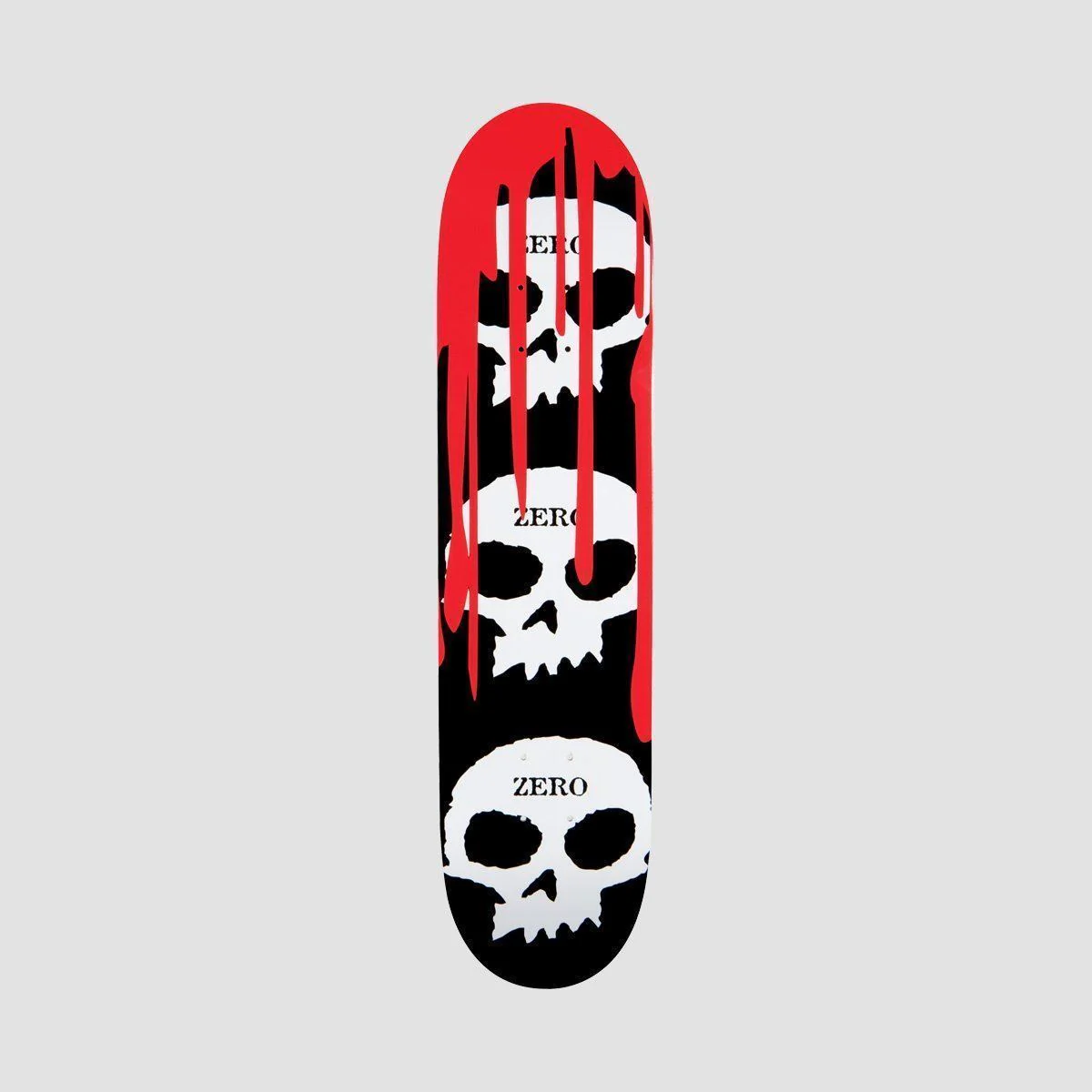 Zero 3 Skull Blood Skateboard Deck Black/White/Red - 8.25"