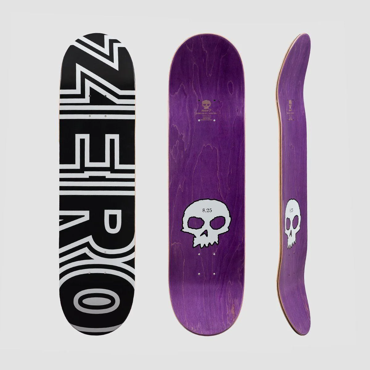 Zero Bold Skateboard Deck Black/White - 8" - Image 2