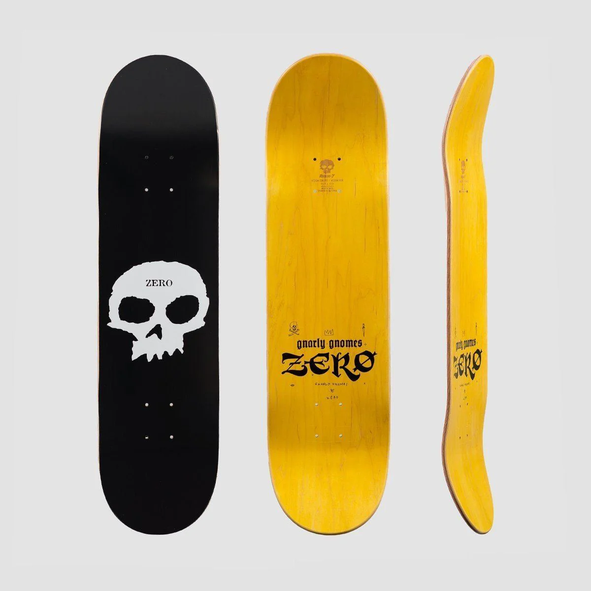 Zero Single Skull Skateboard Deck Black/White - 8" - Image 2