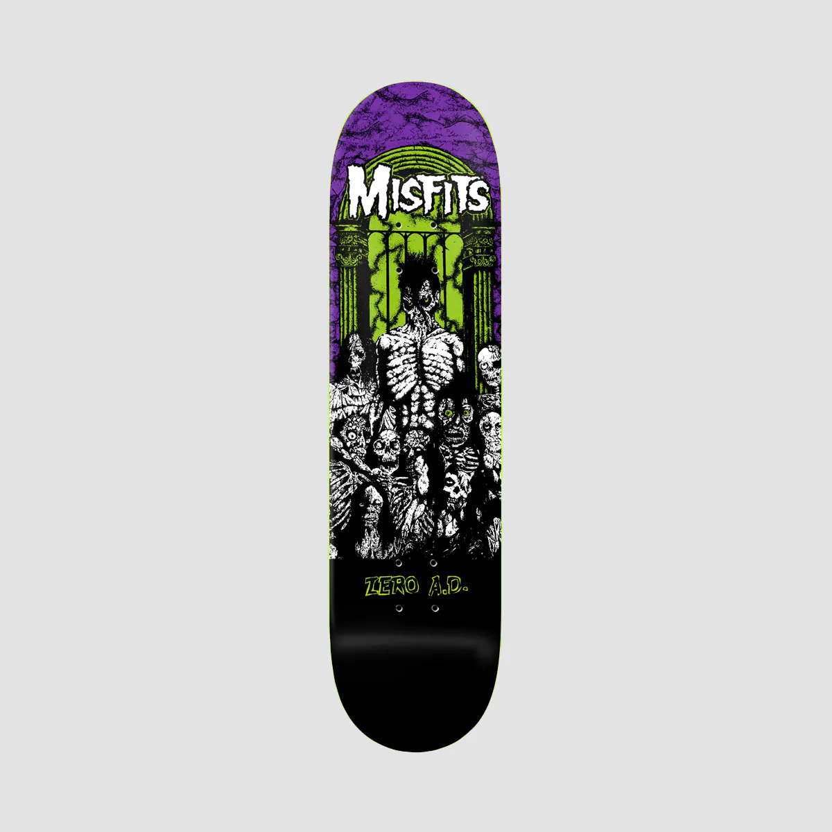 Zero X Misfits Earth A.D. Skateboard Deck Green Dipped - 8.25"